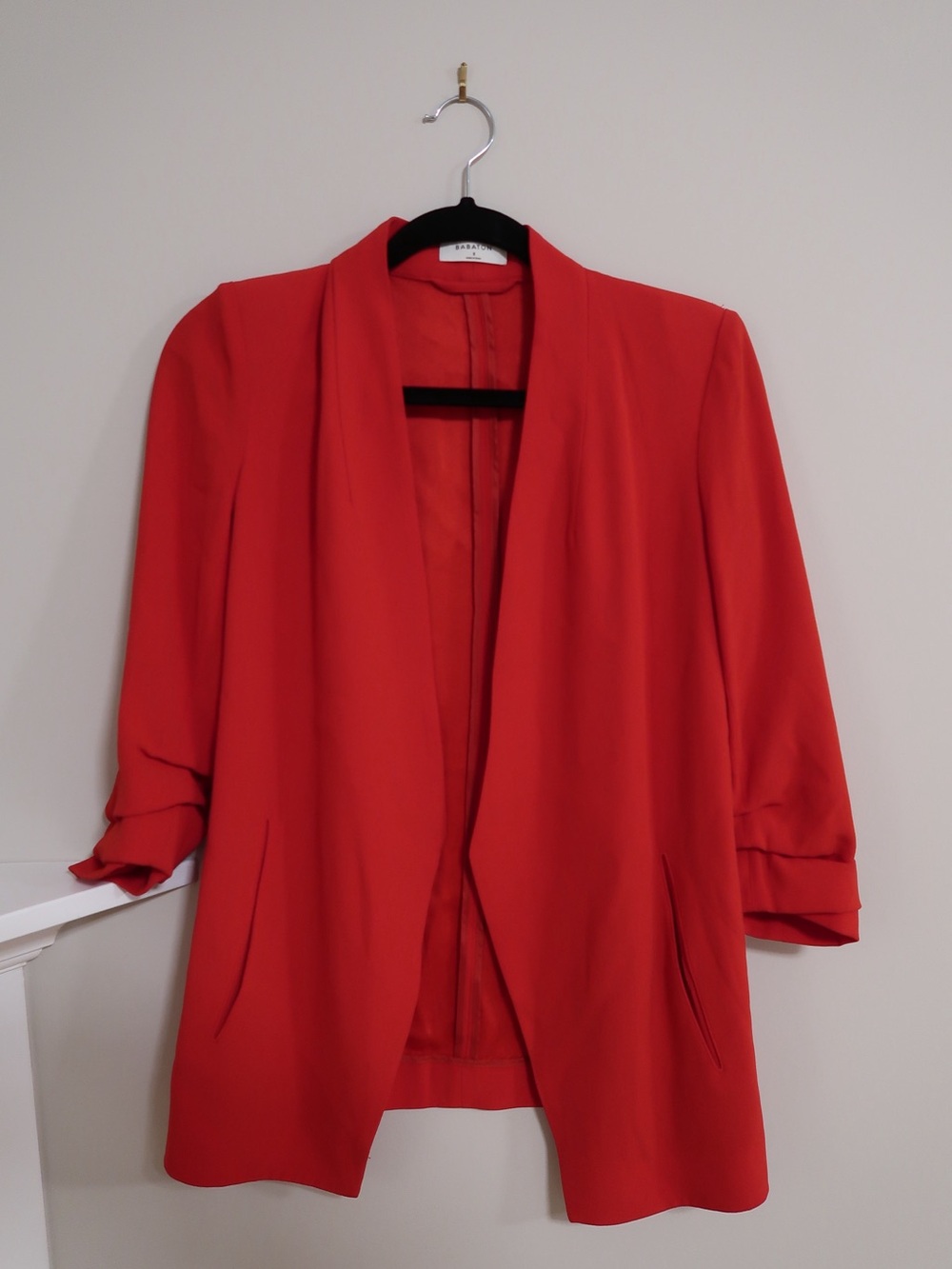 Babaton Red Open-Front Blazer Jacket